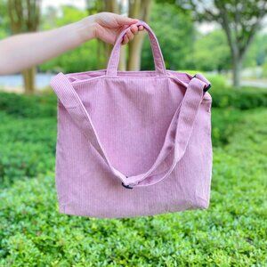 NWT Pink Corduroy Tote/Crossbody Bag